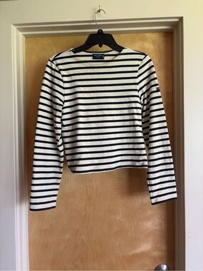 Saint James L’Atelier Breton Striped Shirt - Cream & Navy - Made in France